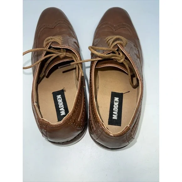 Steve Madden Men's M-AMPED Oxford Dress Shoes, Brown US Sz 9 M - Picture 5 of 7
